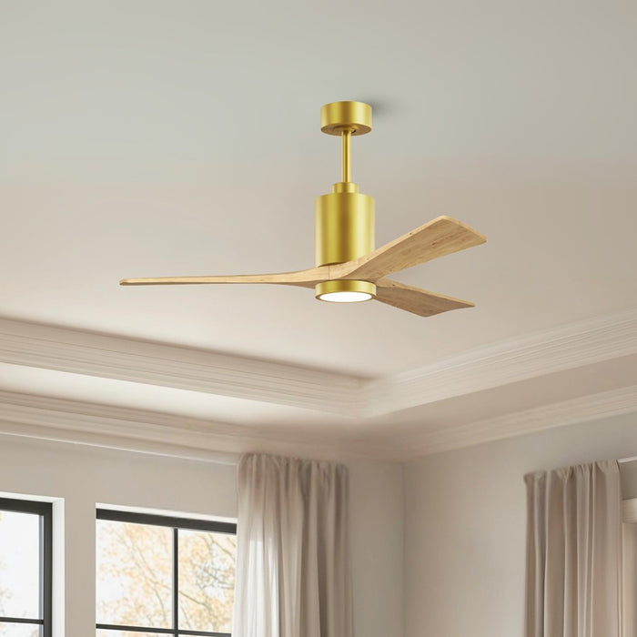 Matthews Fan Patricia-3 52" 3-Blade Ceiling Fan, Brushed Brass
