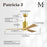 Matthews Fan Patricia-3 52" 3-Blade Ceiling Fan, Brushed Brass