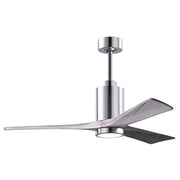 Matthews Fan Patricia 3 52in 3-Blade Ceiling Fan | Polished Chrome and Barn Wood | Living Room & Covered Patio | 52 x 52 x 12 in | Model PA3-CR-BW-52