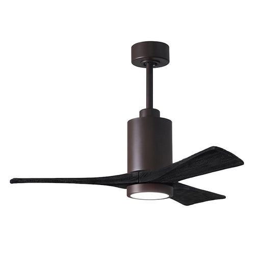 Matthews Fans Patricia 3 42in 3-Light LED Ceiling Fan | Contemporary Textured Bronze and Matte Black Solid Wood Blades | Living | Model PA3-TB-BK-42