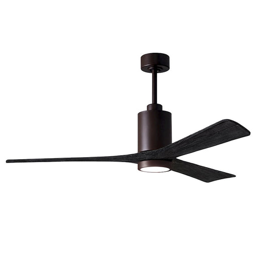 Matthews Fans Patricia 3 60in 1-Light LED Ceiling Fan | Contemporary Textured Bronze and Matte Black Wood Blades | Living Room | Model PA3-TB-BK-60