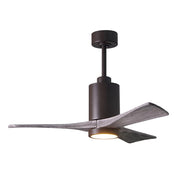 Matthews Fan Patricia 3 42in 3-Blade Ceiling Fan | Textured Bronze and Barn Wood | Bedroom & Living Room | 42 x 42 x 12 in | Model PA3-TB-BW-42