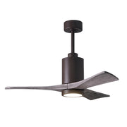 Matthews Fan Patricia 3 42in 3-Blade Ceiling Fan | Textured Bronze and Barn Wood | Bedroom & Living Room | 42 x 42 x 12 in | Model PA3-TB-BW-42