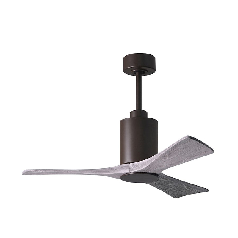 Matthews Fan Patricia 3 42in 3-Blade Ceiling Fan | Textured Bronze and Barn Wood | Bedroom & Living Room | 42 x 42 x 12 in | Model PA3-TB-BW-42