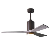 Matthews Fan Patricia 52in 3-Blade Ceiling Fan | Textured Bronze and Barn Wood Solid Wood Blades | Living Room & Covered Patio | Model PA3-TB-BW-52