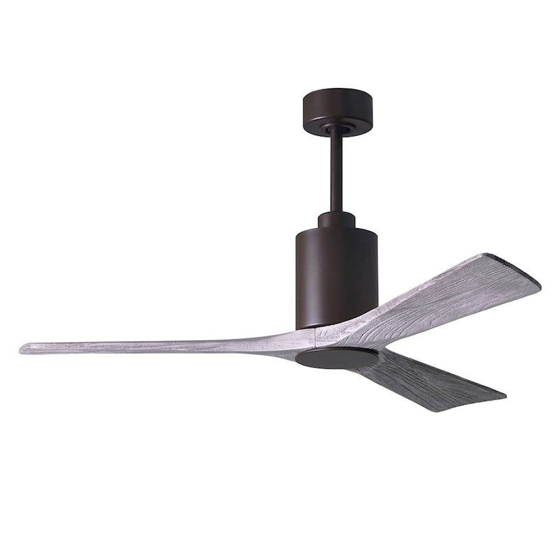 Matthews Fan Patricia 52in 3-Blade Ceiling Fan | Textured Bronze and Barn Wood Solid Wood Blades | Living Room & Covered Patio | Model PA3-TB-BW-52