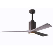 Matthews Fan Patricia 60in 3-Blade Ceiling Fan | Textured Bronze and Barn Wood Solid Wood Blades | Great Room & Covered Patio | Model PA3-TB-BW-60