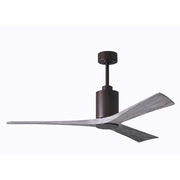 Matthews Fan Patricia 60in 3-Blade Ceiling Fan | Textured Bronze and Barn Wood Solid Wood Blades | Great Room & Covered Patio | Model PA3-TB-BW-60