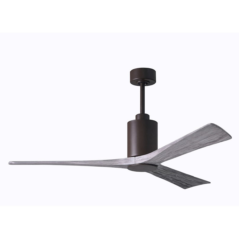 Matthews Fan Patricia 60in 3-Blade Ceiling Fan | Textured Bronze and Barn Wood Solid Wood Blades | Great Room & Covered Patio | Model PA3-TB-BW-60