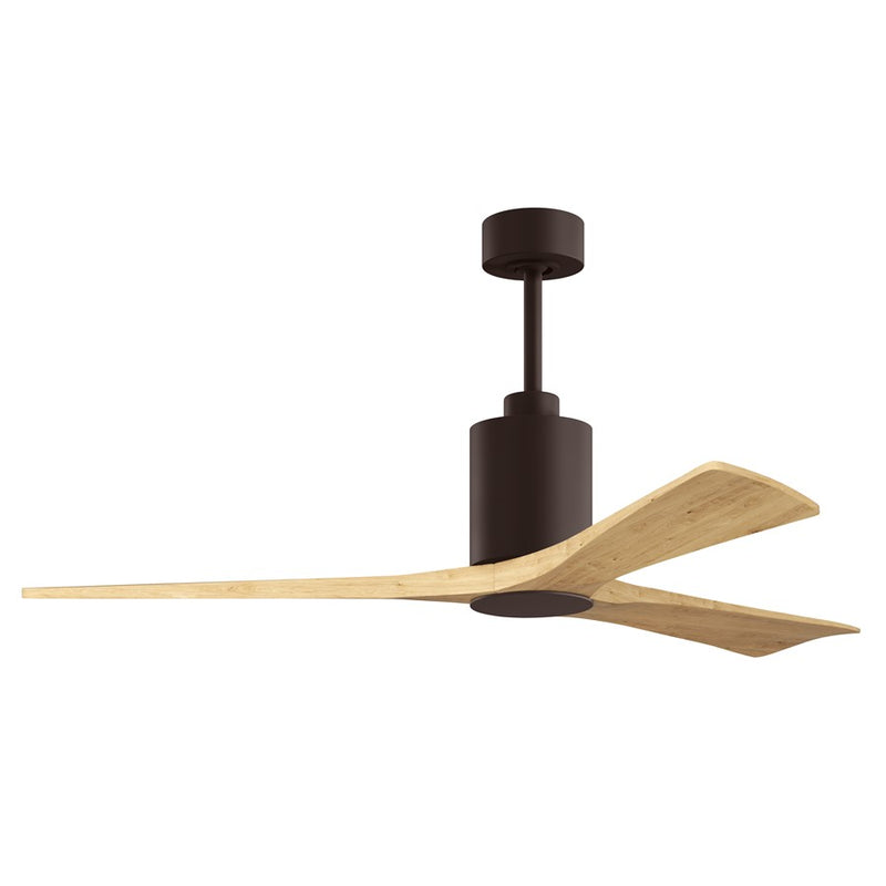 Matthews Fans Patricia-3 60in 3-Blade Ceiling Fan | Textured Bronze and Light Maple Solid Wood Blades | Great Room & Covered | Model PA3-TB-LM-60