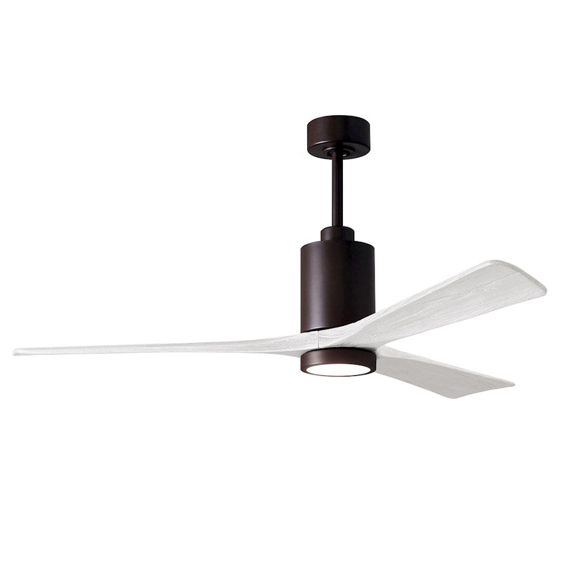 Matthews Fans Patricia-3 60in 3-Blade Ceiling Fan | Textured Bronze and Matte White Solid Wood Blades | Great Room & Covered | Model PA3-TB-MWH-60