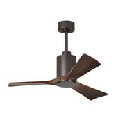 Matthews Fan Patricia 42in 3-Blade Ceiling Fan | Textured Bronze and Walnut Solid Wood Blades | Bedroom & Covered Patio | Model PA3-TB-WA-42