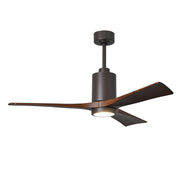 Matthews Fan Patricia 52in 3-Blade Ceiling Fan | Textured Bronze and Walnut Solid Wood Blades | Living Room & Covered Patio | Model PA3-TB-WA-52