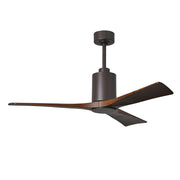 Matthews Fan Patricia 52in 3-Blade Ceiling Fan | Textured Bronze and Walnut Solid Wood Blades | Living Room & Covered Patio | Model PA3-TB-WA-52