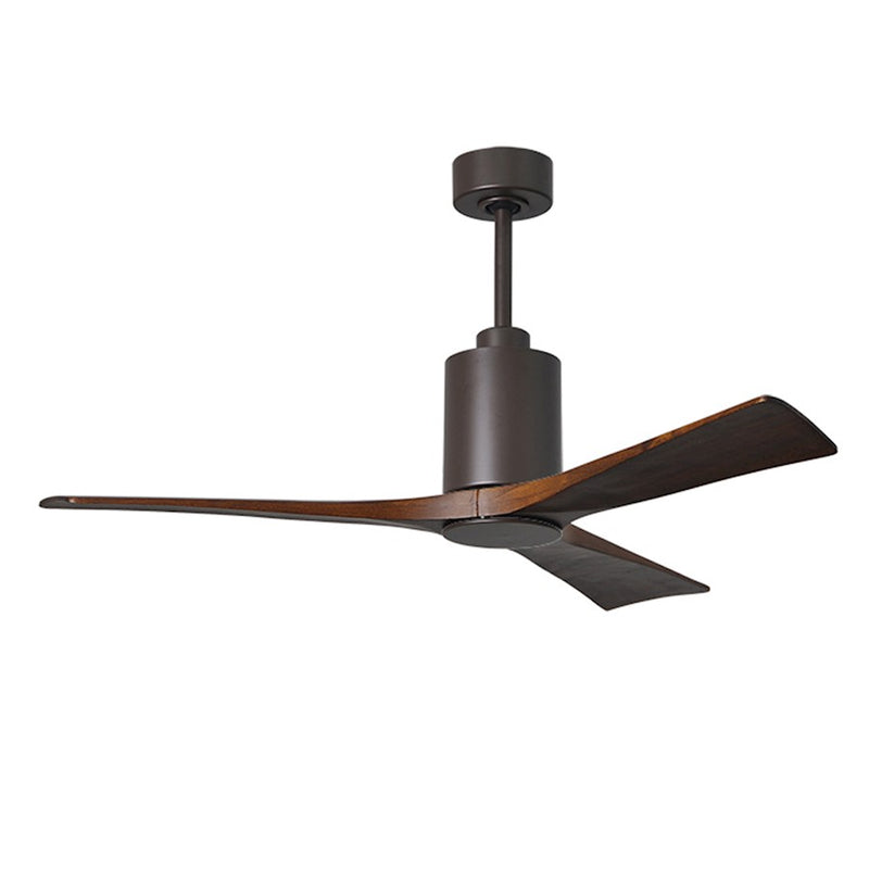 Matthews Fan Patricia 52in 3-Blade Ceiling Fan | Textured Bronze and Walnut Solid Wood Blades | Living Room & Covered Patio | Model PA3-TB-WA-52