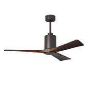 Matthews Fan Patricia 52in 3-Blade Ceiling Fan | Textured Bronze and Walnut Solid Wood Blades | Living Room & Covered Patio | Model PA3-TB-WA-52