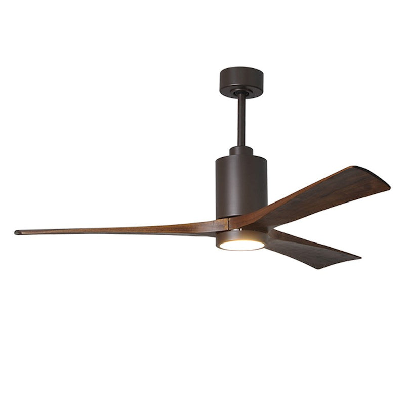 Matthews Fan Patricia 3 60in 3-Blade Ceiling Fan | Textured Bronze and Walnut Tone Wood | Living Room & Bedroom | 60 x 60 x 13 in | Model PA3-TB-WA-60