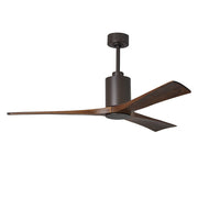 Matthews Fan Patricia 3 60in 3-Blade Ceiling Fan | Textured Bronze and Walnut Tone Wood | Living Room & Bedroom | 60 x 60 x 13 in | Model PA3-TB-WA-60