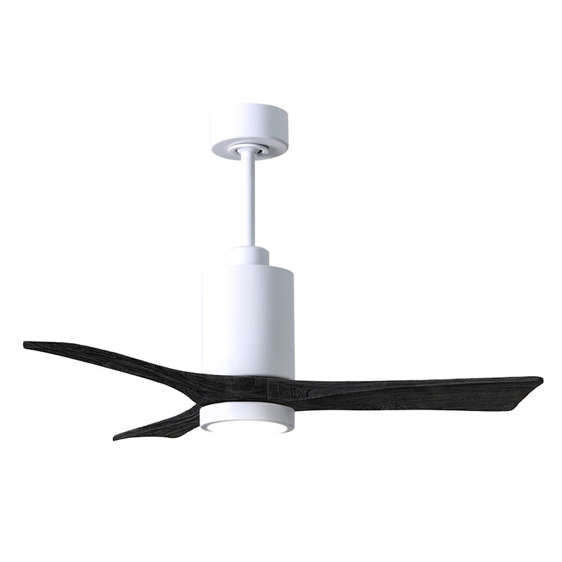 Matthews Fans Patricia 3 42in 3-Blade LED Ceiling Fan | Contemporary Gloss White and Matte Black | Bedroom & Living Room | Model PA3-WH-BK-42