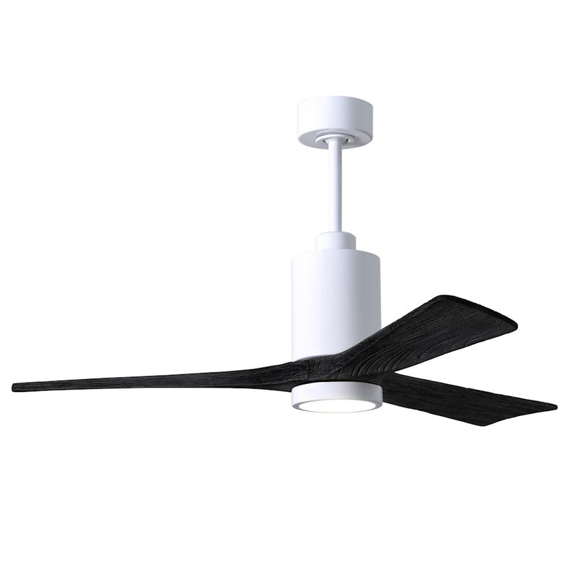 Matthews Fans Patricia 3 52in 3-Blade LED Ceiling Fan | Contemporary Gloss White and Matte Black | Bedroom & Living Room | Model PA3-WH-BK-52