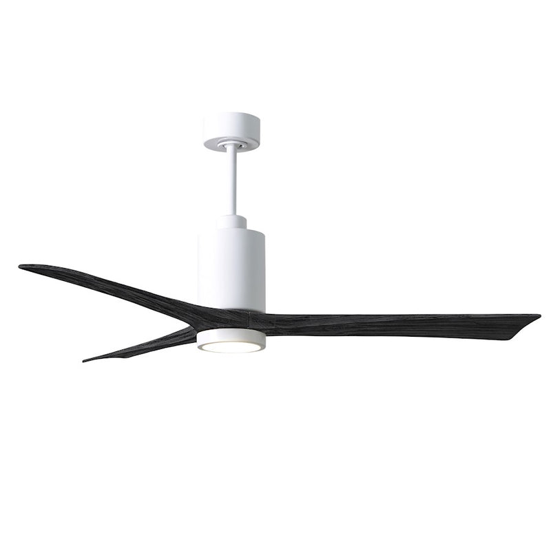 Matthews Fans Patricia 3 60in 3-Blade LED Ceiling Fan | Contemporary Gloss White and Matte Black | Bedroom & Living Room | Model PA3-WH-BK-60