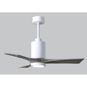 Matthews Fan Patricia 3 42in 3-Blade Ceiling Fan | Gloss White and Barn Wood Tone | Bedroom & Home Office | 42 x 42 x 12 in | Model PA3-WH-BW-42