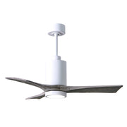 Matthews Fan Patricia 3 42in 3-Blade Ceiling Fan | Gloss White and Barn Wood Tone | Bedroom & Home Office | 42 x 42 x 12 in | Model PA3-WH-BW-42