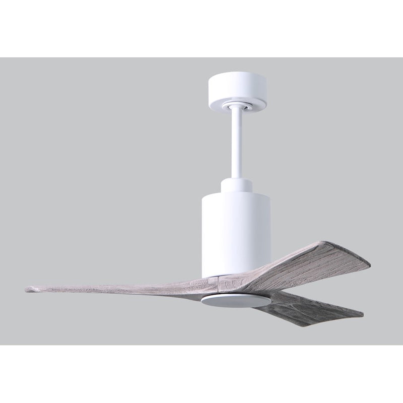 Matthews Fan Patricia 3 42in 3-Blade Ceiling Fan | Gloss White and Barn Wood Tone | Bedroom & Home Office | 42 x 42 x 12 in | Model PA3-WH-BW-42