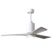 Matthews Fan Patricia 3 52in 3-Blade Ceiling Fan | Gloss White and Barn Wood Tone | Living Room & Bedroom | 52 x 52 x 12 in | Model PA3-WH-BW-52