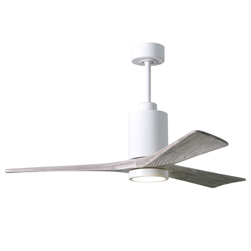 Matthews Fan Patricia 3 52in 3-Blade Ceiling Fan | Gloss White and Barn Wood Tone | Living Room & Bedroom | 52 x 52 x 12 in | Model PA3-WH-BW-52