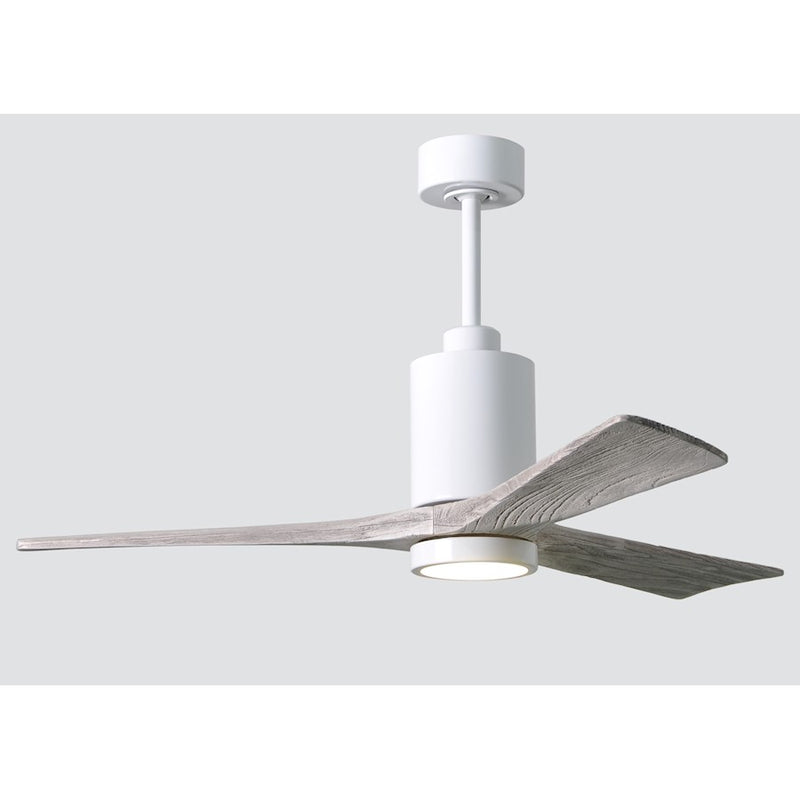 Matthews Fan Patricia 3 52in 3-Blade Ceiling Fan | Gloss White and Barn Wood Tone | Living Room & Bedroom | 52 x 52 x 12 in | Model PA3-WH-BW-52