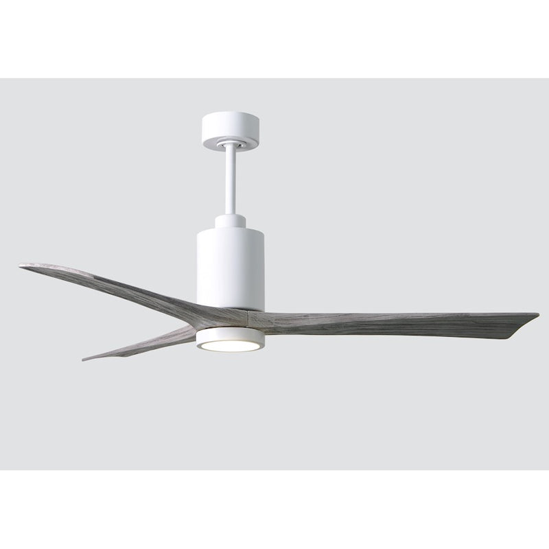 Matthews Fan Patricia 3 60in 3-Blade Ceiling Fan | Gloss White and Barn Wood Tone | Living Room & Bedroom | 60 x 60 x 12 in | Model PA3-WH-BW-60
