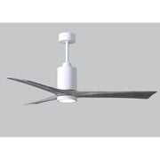 Matthews Fan Patricia 3 60in 3-Blade Ceiling Fan | Gloss White and Barn Wood Tone | Living Room & Bedroom | 60 x 60 x 12 in | Model PA3-WH-BW-60