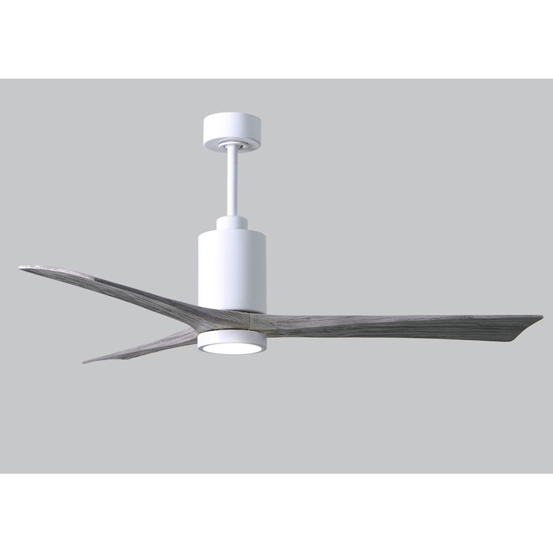 Matthews Fan Patricia 3 60in 3-Blade Ceiling Fan | Gloss White and Barn Wood Tone | Living Room & Bedroom | 60 x 60 x 12 in | Model PA3-WH-BW-60