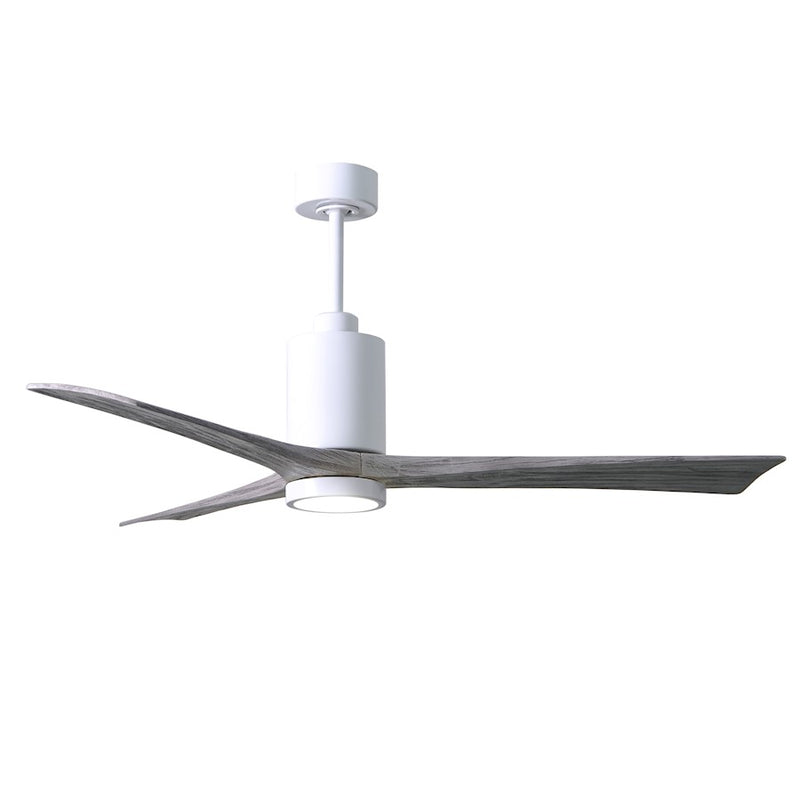 Matthews Fan Patricia 3 60in 3-Blade Ceiling Fan | Gloss White and Barn Wood Tone | Living Room & Bedroom | 60 x 60 x 12 in | Model PA3-WH-BW-60
