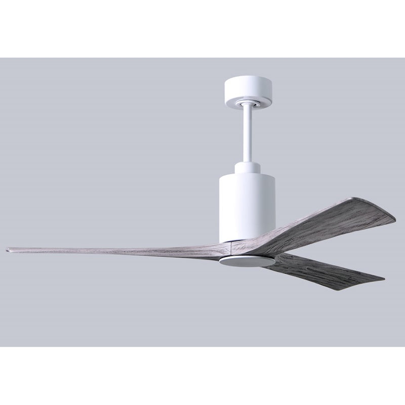 Matthews Fan Patricia 3 60in 3-Blade Ceiling Fan | Gloss White and Barn Wood Tone | Living Room & Bedroom | 60 x 60 x 12 in | Model PA3-WH-BW-60