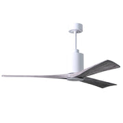 Matthews Fan Patricia 3 60in 3-Blade Ceiling Fan | Gloss White and Barn Wood Tone | Living Room & Bedroom | 60 x 60 x 12 in | Model PA3-WH-BW-60