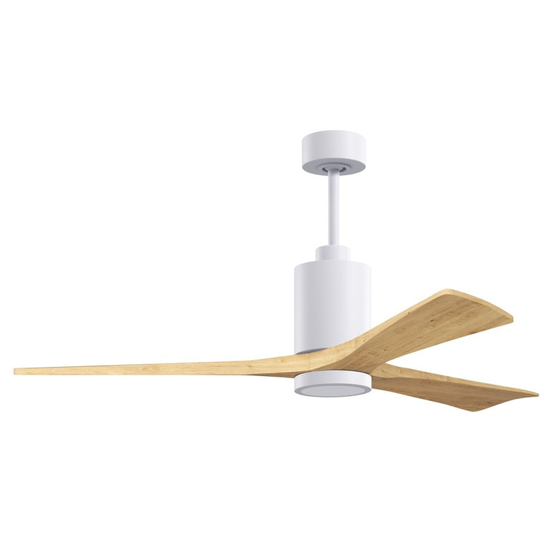 Matthews Fans Patricia-3 60in 3-Blade Ceiling Fan | Contemporary Gloss White and Light Maple Wood | Great Rooms & Open Living | Model PA3-WH-LM-60