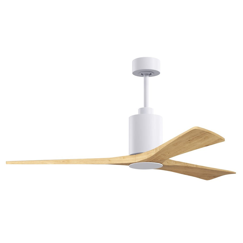 Matthews Fans Patricia-3 60in 3-Blade Ceiling Fan | Contemporary Gloss White and Light Maple Wood | Great Rooms & Open Living | Model PA3-WH-LM-60