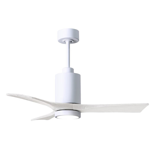 Matthews Fans Patricia-3 42in 3-Blade Ceiling Fan | Contemporary Gloss White and Matte White Wood | Bedrooms & Covered Patios | Model PA3-WH-MWH-42