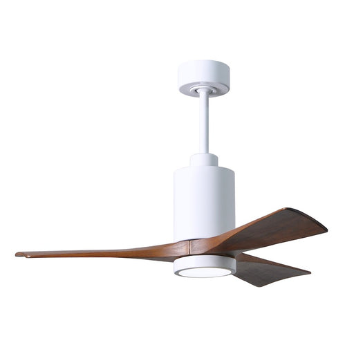 Matthews Fan Patricia 42in 3-Light Ceiling Fan | Gloss White and Walnut Solid Wood | Living Room & Bedroom | 42 x 42 x 12 in | Model PA3-WH-WA-42