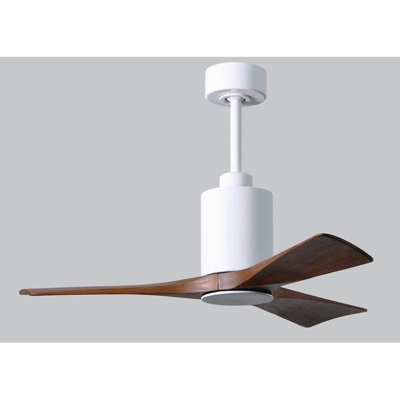 Matthews Fan Patricia 42in 3-Light Ceiling Fan | Gloss White and Walnut Solid Wood | Living Room & Bedroom | 42 x 42 x 12 in | Model PA3-WH-WA-42