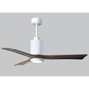 Matthews Fan Patricia 52in 3-Light Ceiling Fan | Gloss White and Walnut Solid Wood | Living Room & Bedroom | 52 x 52 x 12 in | Model PA3-WH-WA-52