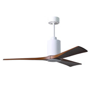 Matthews Fan Patricia 52in 3-Light Ceiling Fan | Gloss White and Walnut Solid Wood | Living Room & Bedroom | 52 x 52 x 12 in | Model PA3-WH-WA-52
