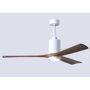 Matthews Fan Patricia 60in 3-Light Ceiling Fan | Gloss White and Walnut Solid Wood | Living Room & Bedroom | 60 x 60 x 12 in | Model PA3-WH-WA-60
