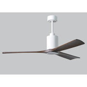Matthews Fan Patricia 60in 3-Light Ceiling Fan | Gloss White and Walnut Solid Wood | Living Room & Bedroom | 60 x 60 x 12 in | Model PA3-WH-WA-60