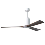 Matthews Fan Patricia 60in 3-Light Ceiling Fan | Gloss White and Walnut Solid Wood | Living Room & Bedroom | 60 x 60 x 12 in | Model PA3-WH-WA-60