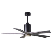 Matthews Fan Patricia 52in 5-Blade Ceiling Fan | Matte Black and Barn Wood Solid Wood Blades | Living Room & Bedroom | Model PA5-BK-BW-52
