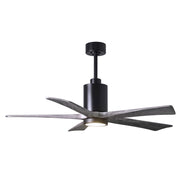 Matthews Fan Patricia 52in 5-Blade Ceiling Fan | Matte Black and Barn Wood Solid Wood Blades | Living Room & Bedroom | Model PA5-BK-BW-52