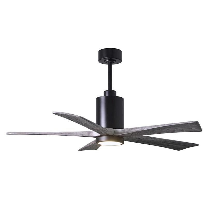Matthews Fan Patricia 52in 5-Blade Ceiling Fan | Matte Black and Barn Wood Solid Wood Blades | Living Room & Bedroom | Model PA5-BK-BW-52